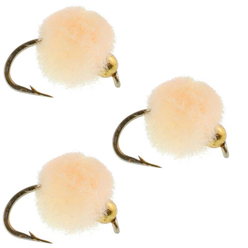 Load image into Gallery viewer, 3 Pack Bead Head Oregon Cheese Egg Fly Fishing Flies - Hook Size 16
