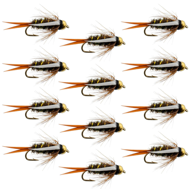 Load image into Gallery viewer, Bead Head Prince Nymph Fly Fishing Flies - 1 Dozen Flies Hook Size 18
