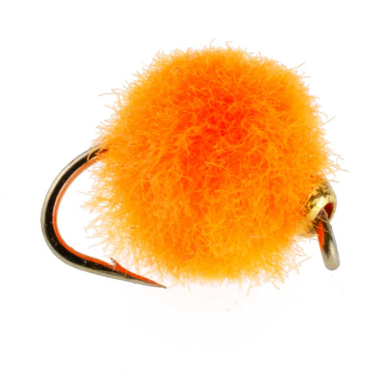 Load image into Gallery viewer, Bead Head Hot Orange Egg Fly Fishing Flies - 1 Dozen Flies Hook Size 16
