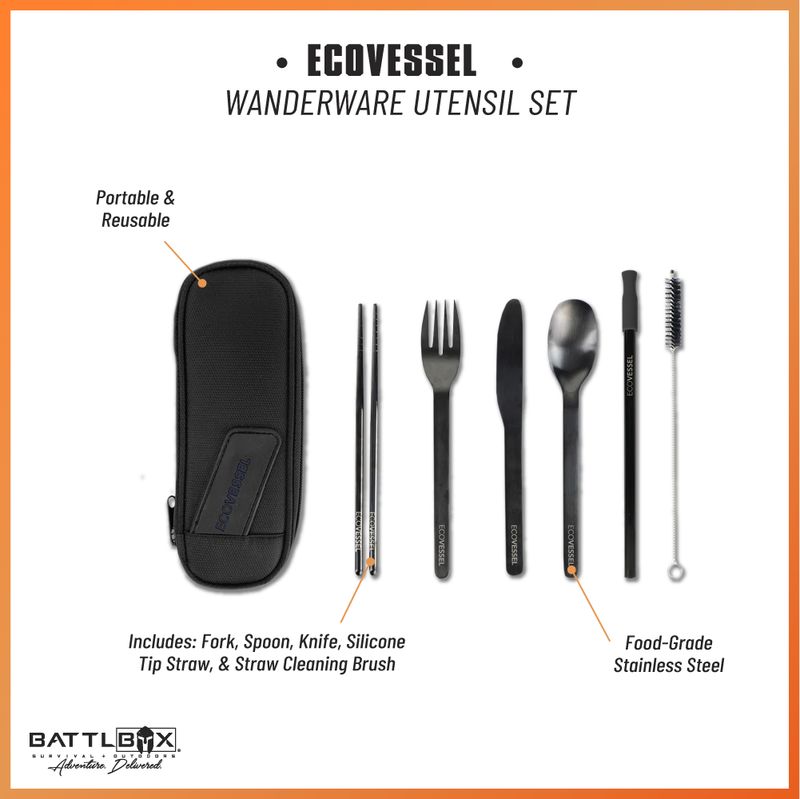 Load image into Gallery viewer, EcoVessel&#39;s Wanderware Reusable Stainless Steel Set
