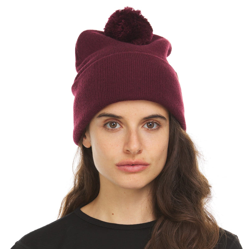 Load image into Gallery viewer, Midweight Merino Wool Knit Pom Beanie | 100% Merino Wool
