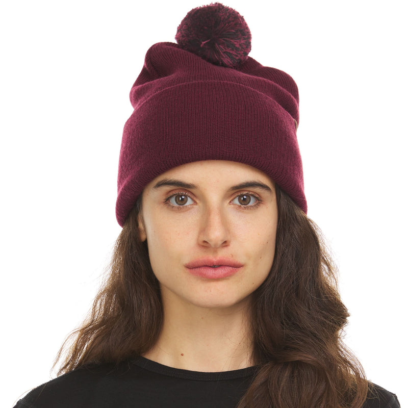 Load image into Gallery viewer, Midweight Merino Wool Knit Pom Beanie | 100% Merino Wool
