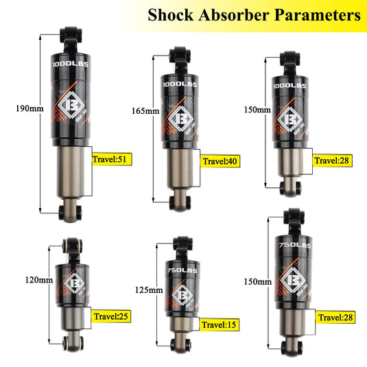 Bicycle Hydraulic Rear Shock Absorber 120/125/150/165/190mm