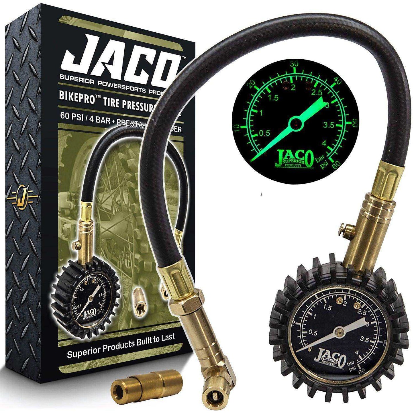 BikePro™ Presta Tire Pressure Gauge - 60 PSI | Presta & Schrader (Mountain Bikes) - Skoutley Outdoors LLC