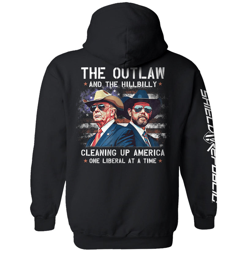 Load image into Gallery viewer, The Outlaw and the Hillbilly Cleaning up America One Liberal at a Time
