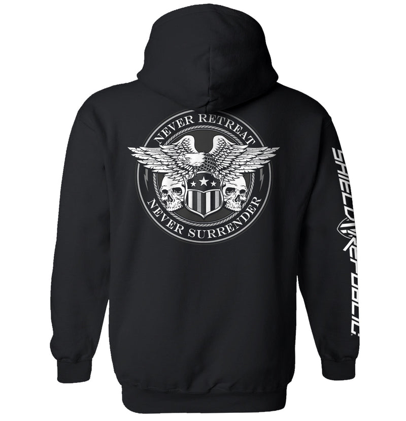 Load image into Gallery viewer, Never Retreat Never Surrender Skulls
