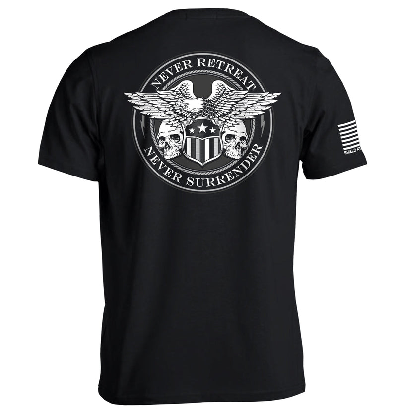 Load image into Gallery viewer, Never Retreat Never Surrender Skulls
