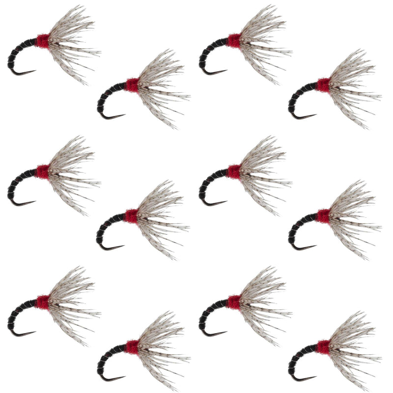 Load image into Gallery viewer, Black Zebra Sakasa Kebari - 12 Tenkara Flies - Size 12
