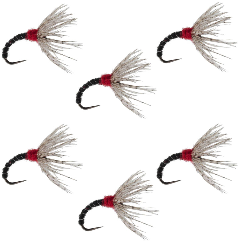 Load image into Gallery viewer, Black Zebra Sakasa Kebari - 6 Tenkara Flies - Size 14
