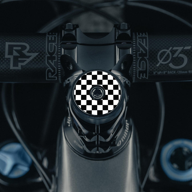 Load image into Gallery viewer, Checkerboard Pattern Custom Bicycle Headset Cap
