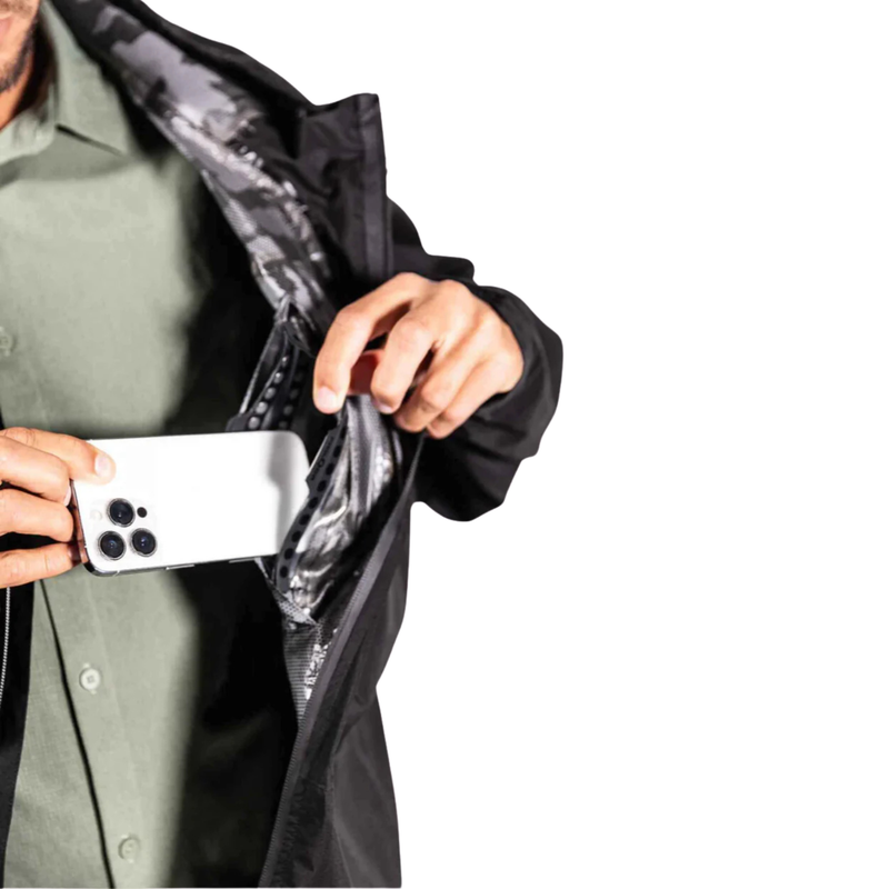 Load image into Gallery viewer, Black Fin - Waterproof Rain Jacket With A Waterproof Pocket
