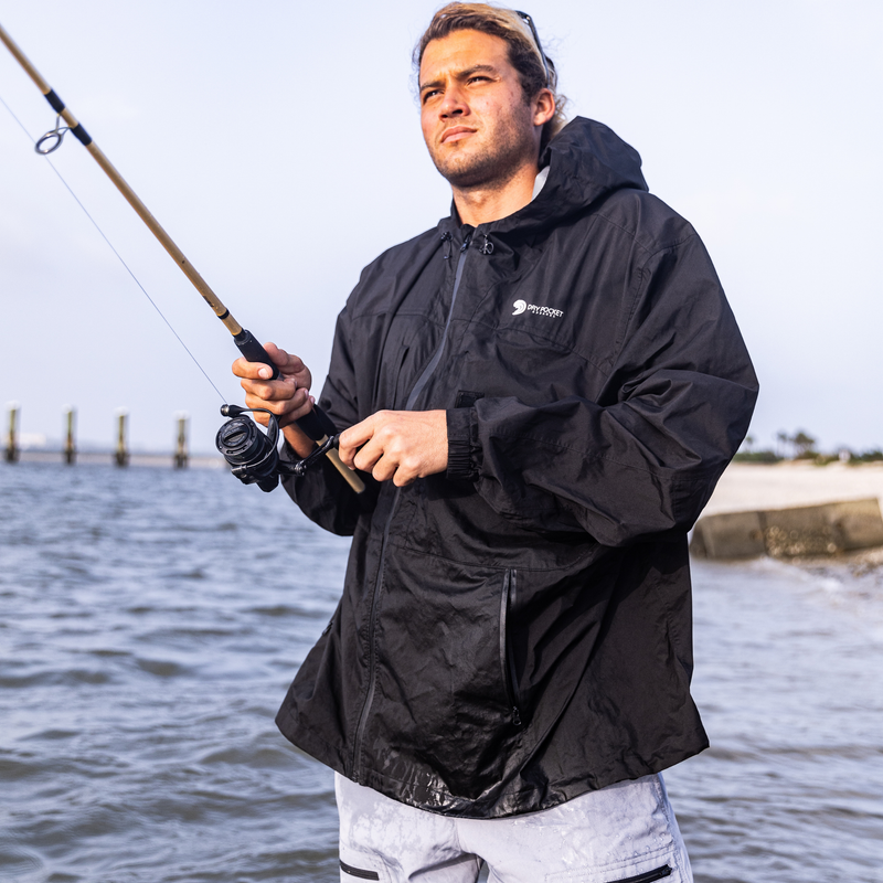 Load image into Gallery viewer, Black Fin - Waterproof Rain Jacket With A Waterproof Pocket
