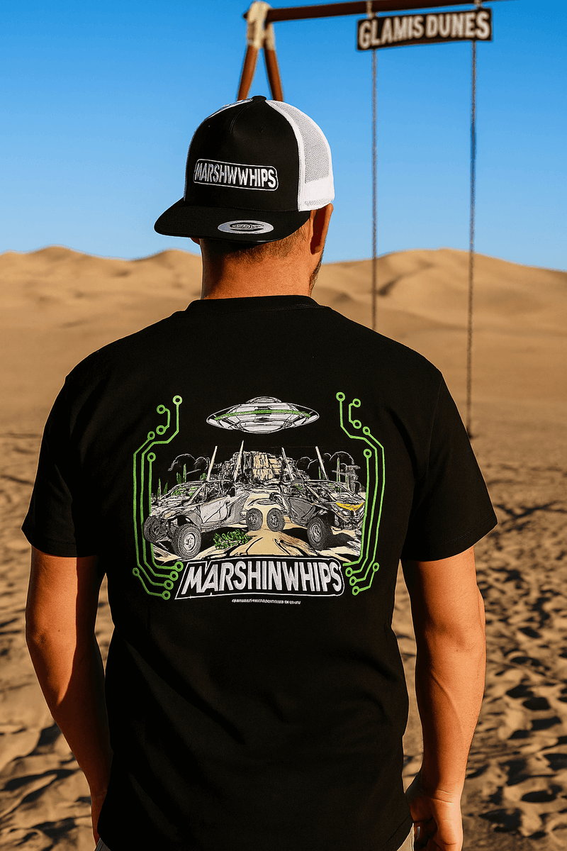 Load image into Gallery viewer, Marshin Whips Black &amp; Green UFO T-Shirt
