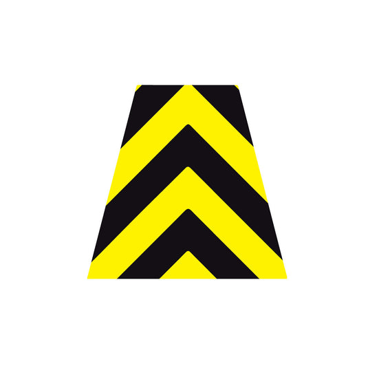 BLACK AND YELLOW CHEVRON REFLECTIVE HELMET (TET) TETRAHEDRON