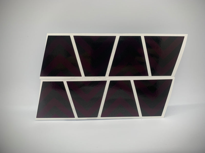 Load image into Gallery viewer, BLACKED OUT BLACK AND PINK CHEVRON REFLECTIVE HELMET (TET) TETRAHEDRON 8 PACK
