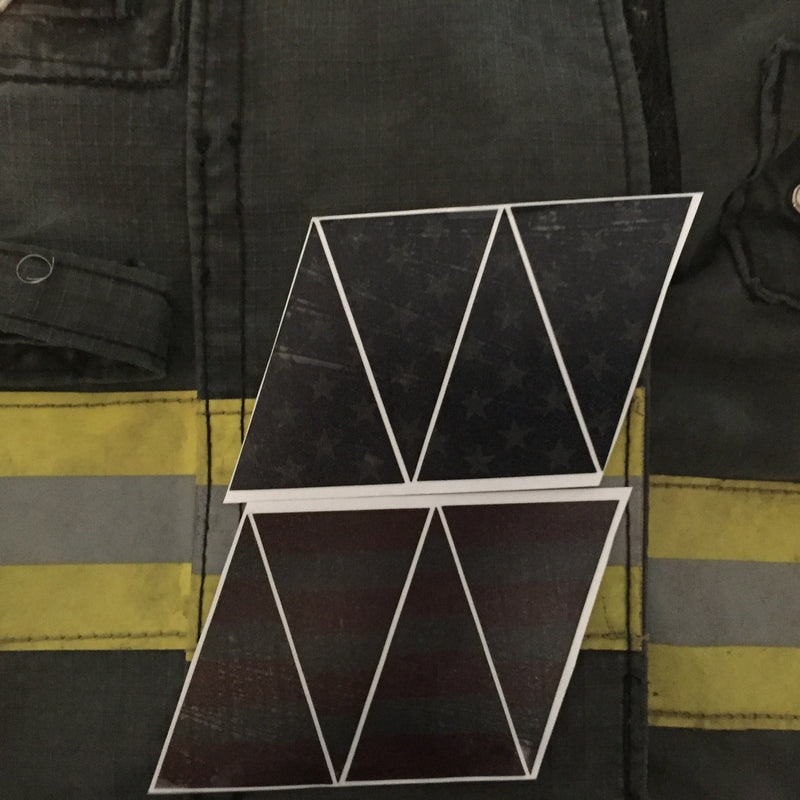 Load image into Gallery viewer, BLACKED OUT AMERICAN FLAG RED WHITE BLUE REFLECTIVE HELMET CREST
