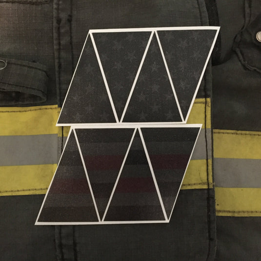 BLACKED OUT AMERICAN FLAG THIN RED LINE REFLECTIVE HELMET CREST