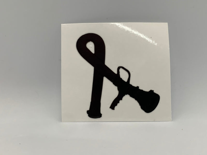 Load image into Gallery viewer, BLACKED-OUT PINK BREAST CANCER AWARENESS HOSE RIBBON HELMET DECAL
