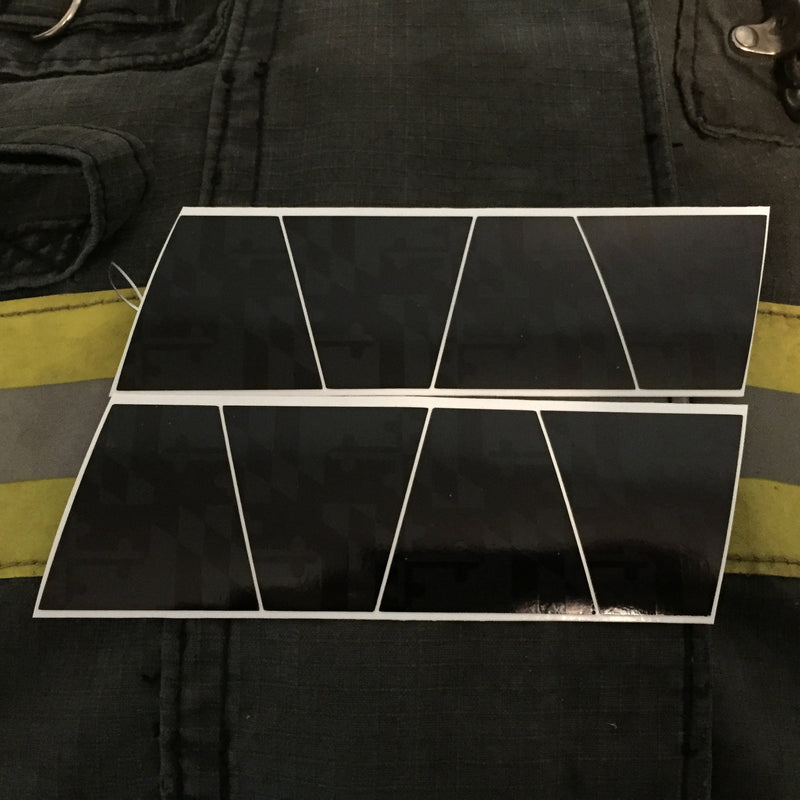 Load image into Gallery viewer, BLACKED OUT MARYLAND FLAG REFLECTIVE HELMET (TET) TETRAHEDRON 8 PACK
