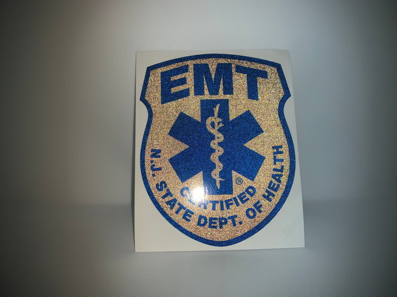 Load image into Gallery viewer, BLACKED OUT NEW JERSEY (NJ) EMERGENCY MEDICAL TECHNICIAN (EMT) PATCH WINDOW DECAL
