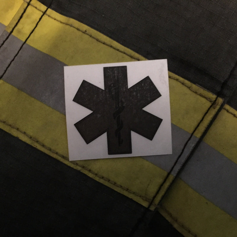 Load image into Gallery viewer, BLACKED OUT STAR OF LIFE REFLECTIVE HELMET DECAL
