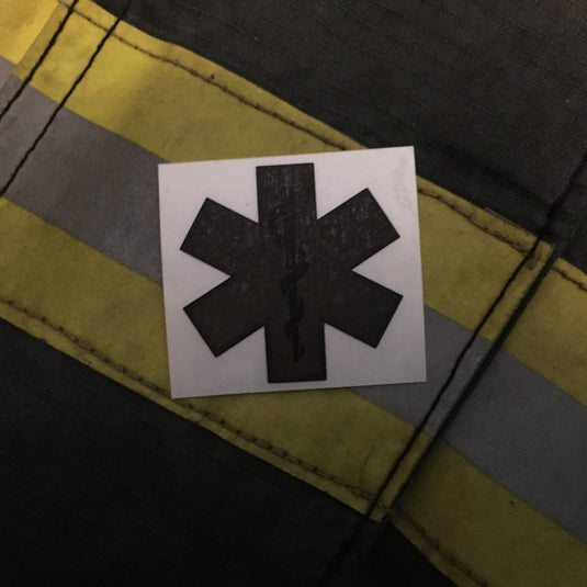 BLACKED OUT STAR OF LIFE REFLECTIVE HELMET DECAL