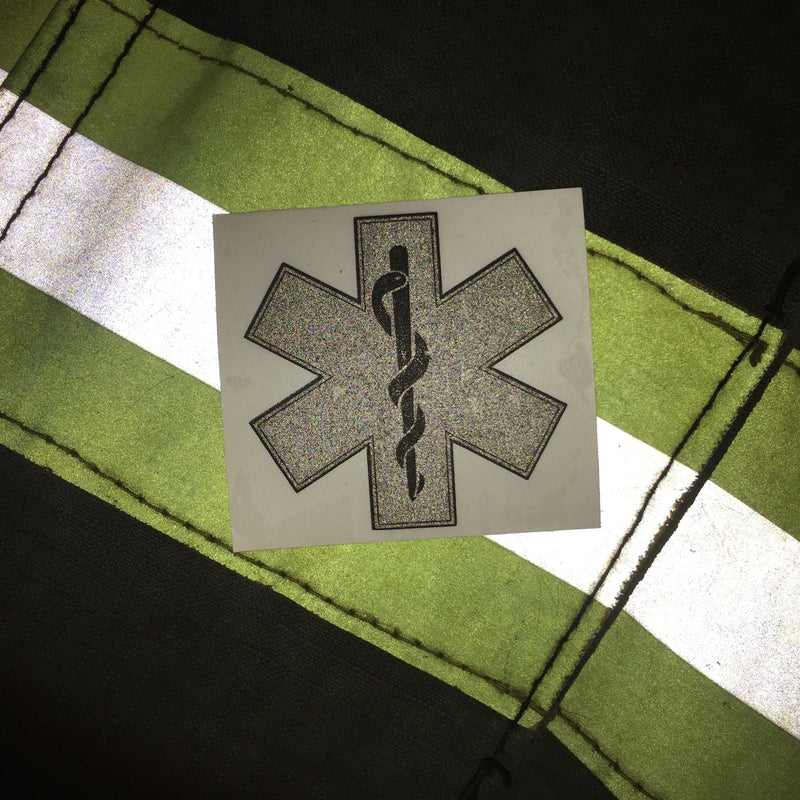 Load image into Gallery viewer, BLACKED OUT STAR OF LIFE REFLECTIVE HELMET DECAL
