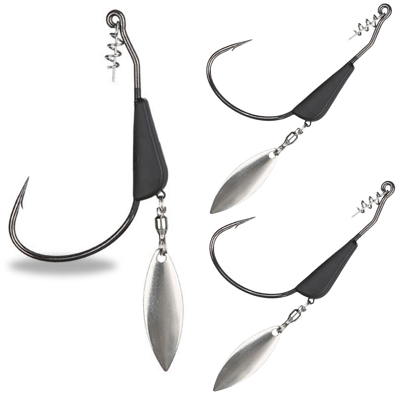 Load image into Gallery viewer, Reaction Tackle Bladed/Tungsten Weighted Swimbait Hooks- 3-Pack
