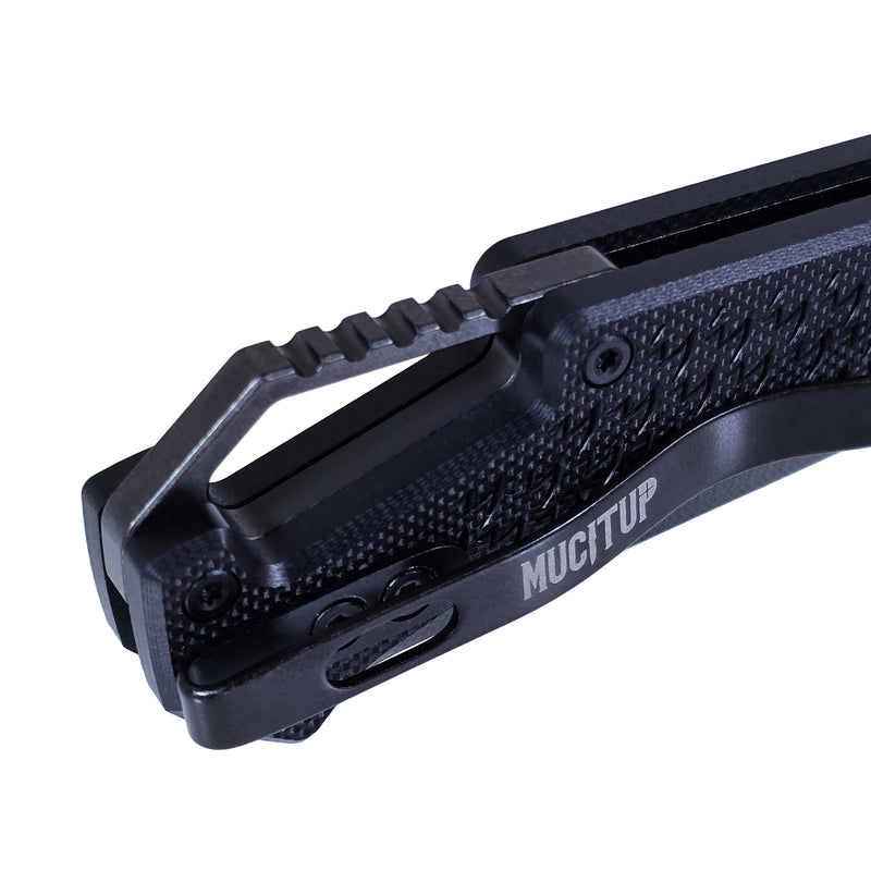 Load image into Gallery viewer, MUCITUP Ceros Blackout Edition – D2 DLC Rhino-Horn Blade | G10 Handle | Liner Lock EDC

