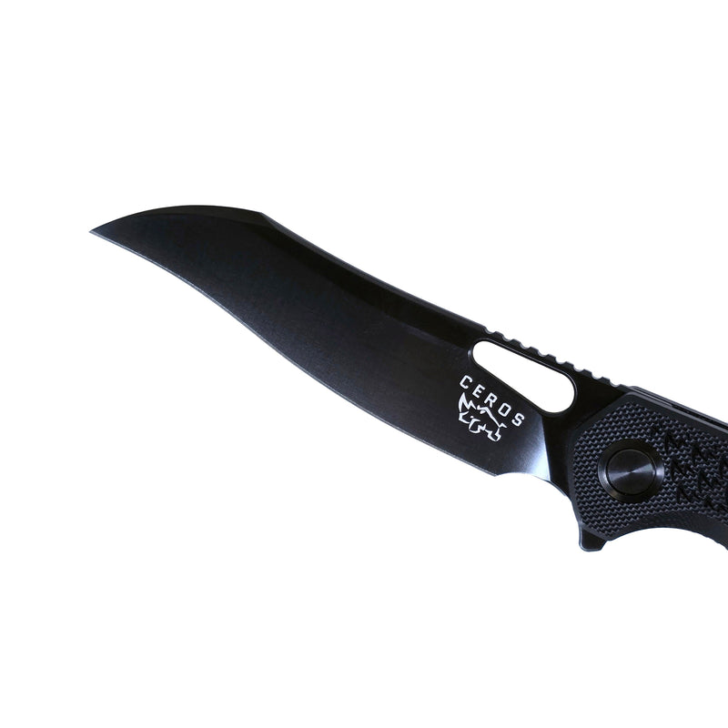 Load image into Gallery viewer, MUCITUP Ceros Blackout Edition – D2 DLC Rhino-Horn Blade | G10 Handle | Liner Lock EDC

