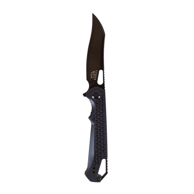 Load image into Gallery viewer, MUCITUP Ceros Blackout Edition – D2 DLC Rhino-Horn Blade | G10 Handle | Liner Lock EDC
