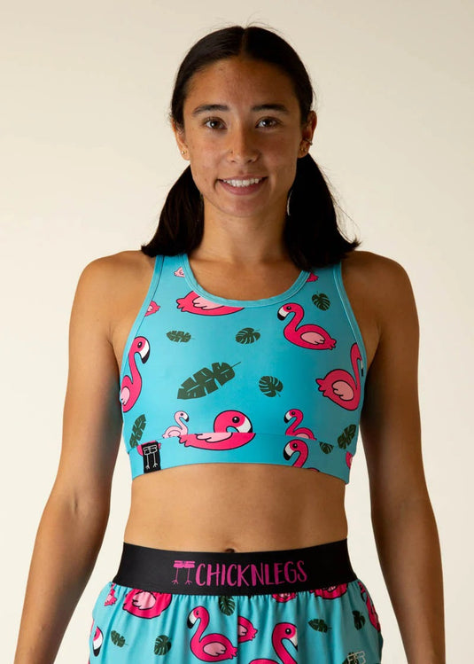Women's Blue Flamingo OG Sports Bra (XXS, XS, S, M, L, XL)
