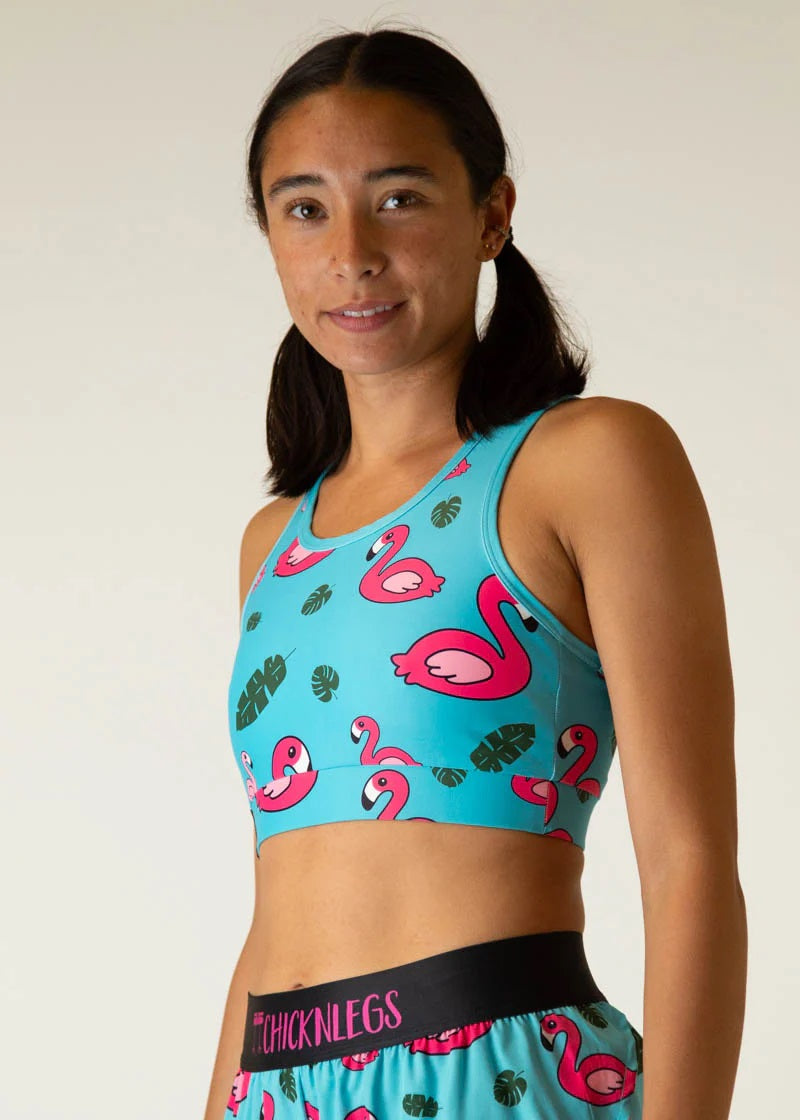 Load image into Gallery viewer, Women&#39;s Blue Flamingo OG Sports Bra (XXS, XS, S, M, L, XL)
