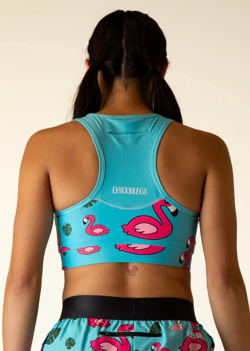 Load image into Gallery viewer, Women&#39;s Blue Flamingo OG Sports Bra (XXS, XS, S, M, L, XL)
