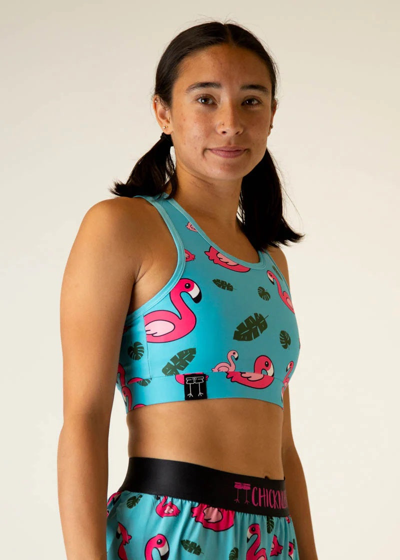 Load image into Gallery viewer, Women&#39;s Blue Flamingo OG Sports Bra (XXS, XS, S, M, L, XL)
