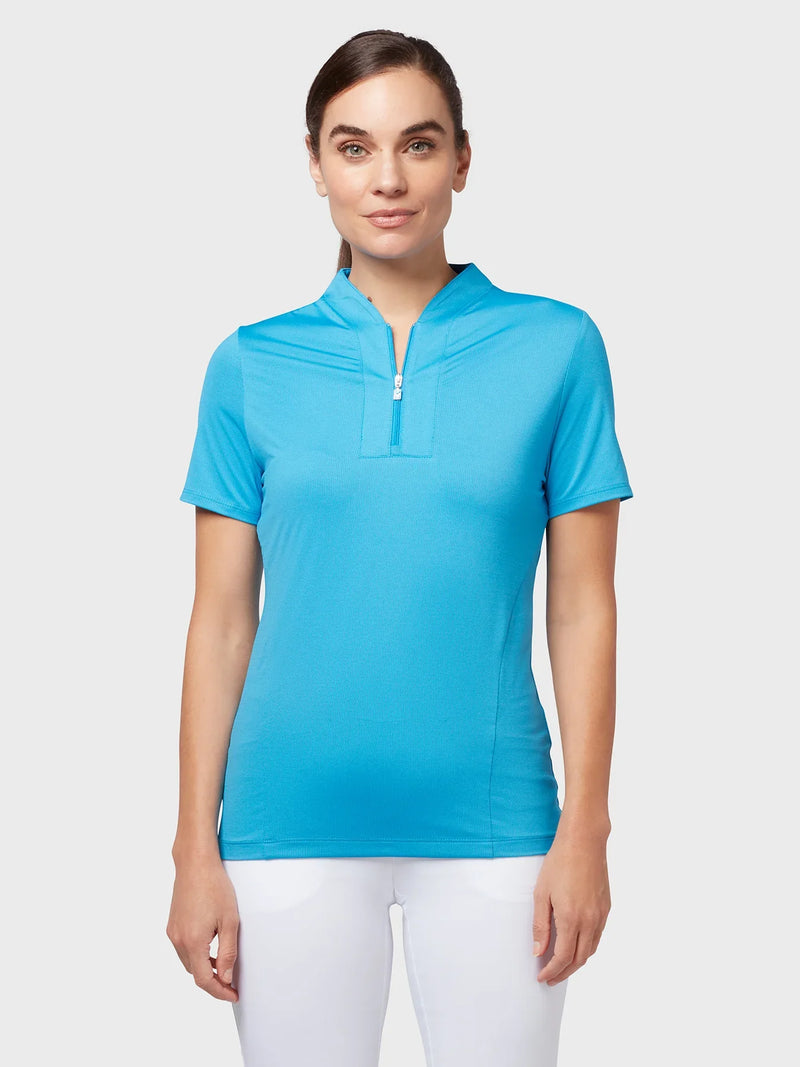 Load image into Gallery viewer, Womens Tonal Texture Heather Polo Top
