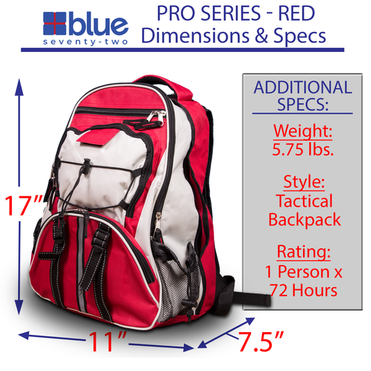 Blue Seventy-Two PRO SERIES - Deluxe 3 Day Emergency Kit for 1 Person