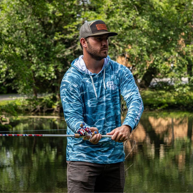Load image into Gallery viewer, Reaction Tackle SPF UPF 50+ Long Sleeve Hooded Fishing Shirt
