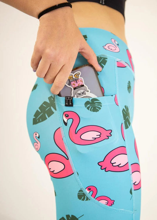 Women's Blue Flamingos Leggings XS S M L XL