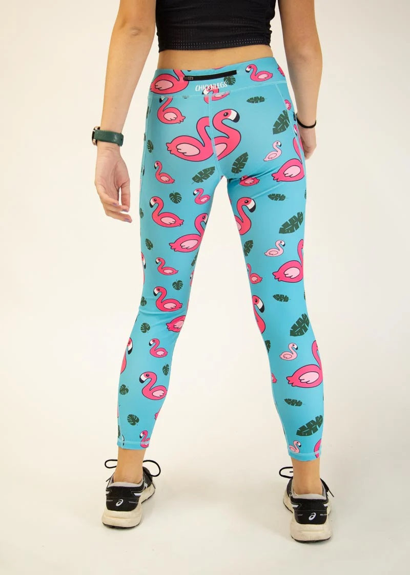 Load image into Gallery viewer, Women&#39;s Blue Flamingos Leggings XS S M L XL
