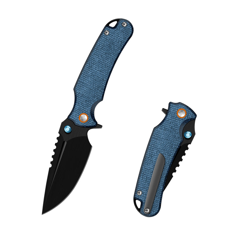Load image into Gallery viewer, Sharp Blade Premium 14C28N EDC Folding Knife | Micarta | Thumb Stud &amp; Flipper
