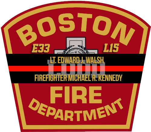 BOSTON LT WALSH FF KENNEDY LODD MEMORIAL HELMET DECAL