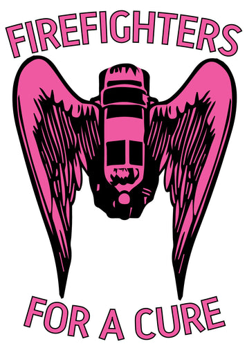 BREAST CANCER FIREFIGHTERS FOR A CURE ANGEL WING SCBA HELMET DECAL