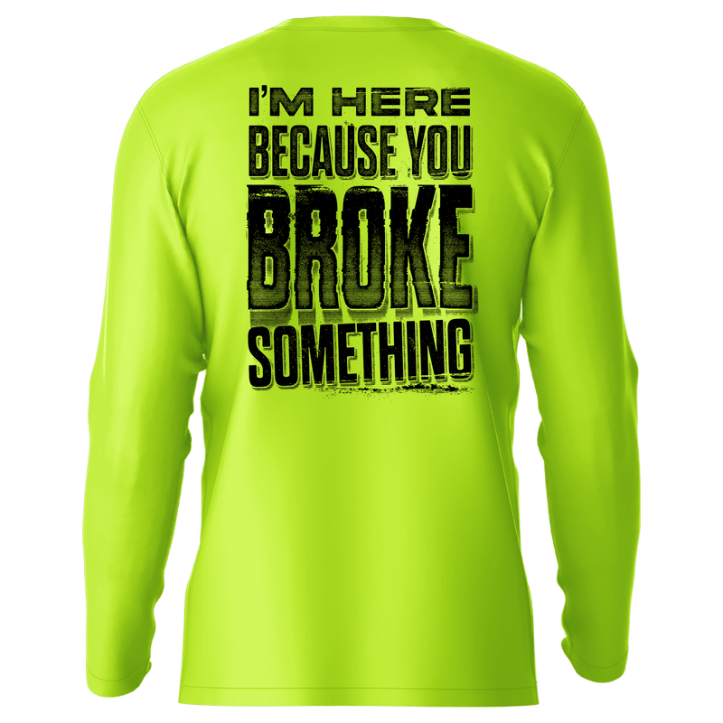 Load image into Gallery viewer, Broke Something - Hi-Visibility UPF 50 Long Sleeve Sun Shirt
