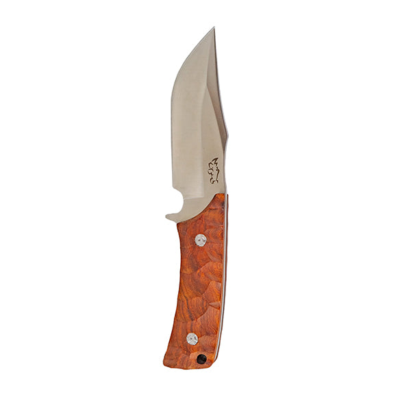 Load image into Gallery viewer, Fixed Blade Knife D2 Steel Rosewood or Ebony Handles - Hunting Leather Sheath
