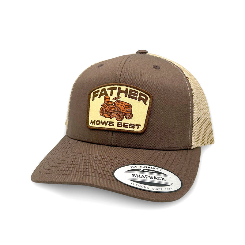 Load image into Gallery viewer, Father Mows Best Brown (Woven Patch)
