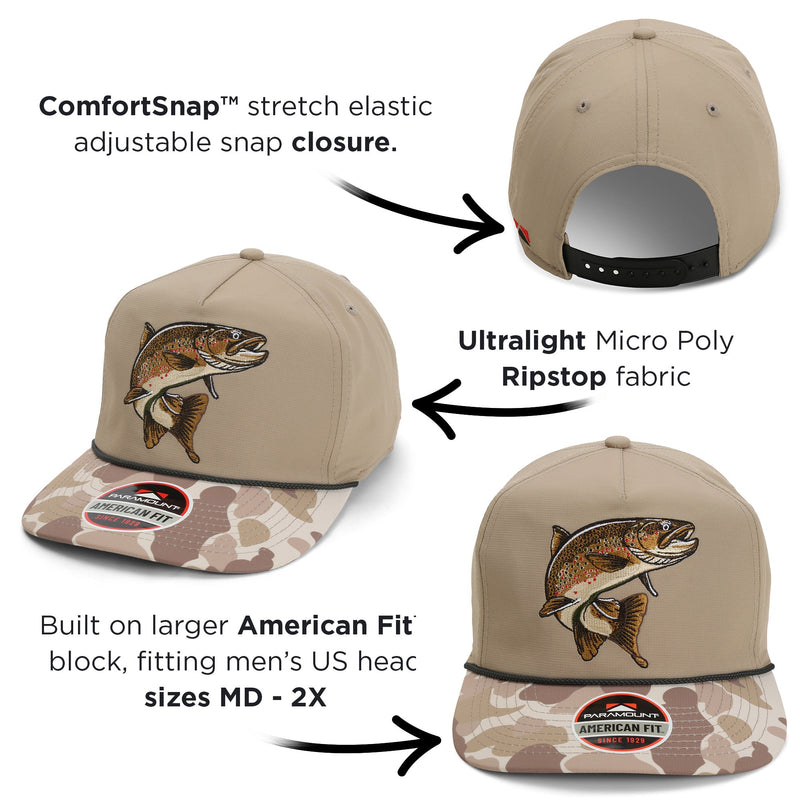 Load image into Gallery viewer, Brown Trout Rope Cap Fly Fishing 5-Panel
