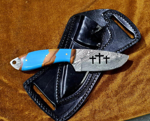 Custom Handmade Bull Sheath Leather Knife with 4.5