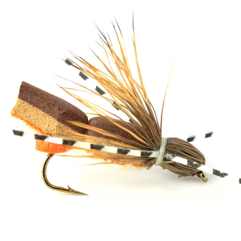 Load image into Gallery viewer, Foam Hopper Fly Fishing Flies Assortment - 12 Flies - 2 Each of 6 Grasshopper Dropper Hopper with Fly Box
