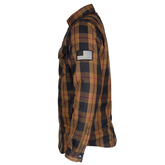 Protective Flannel Shirt - Brown Black Red